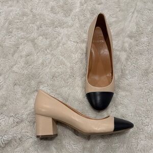 J. Crew Bryn cap-toe leather block heels Woman’s Size 7